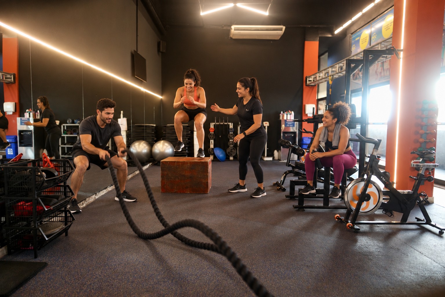 Aula funcional em grupo na Ultra Fitness